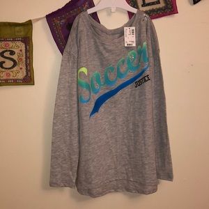 Justice girls long sleeve shirt soccer